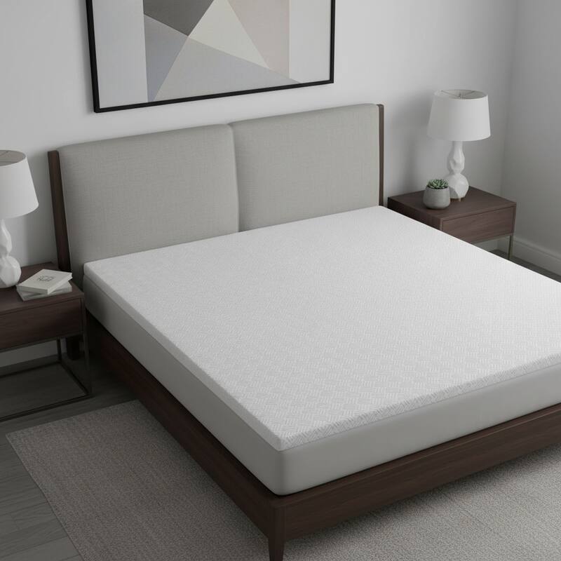 4" White Memory Foam King Mattress Topper - 60.20 in. x 80.00 in.  x 3.90 in.