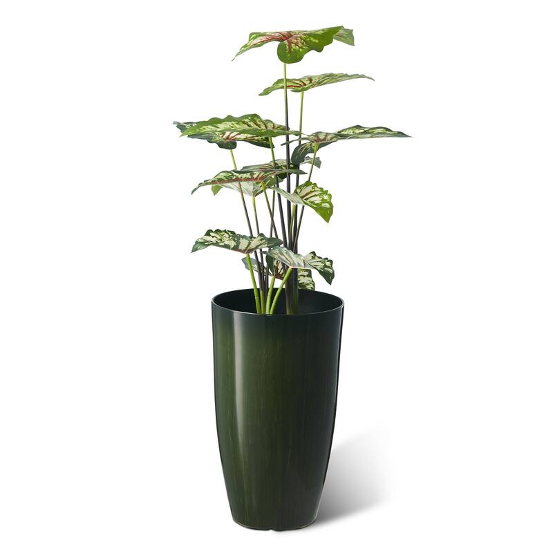 Glitzhome 23.5"H Set of 2 Oversized Gradient Blue/Green Tall Plastic Planter