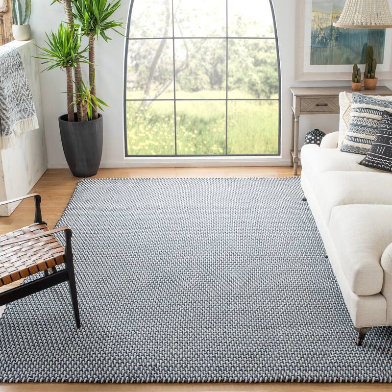SAFAVIEH Hand-Woven Salem Jeana Casual Cotton Rug - 6' x 9' - Dark Blue