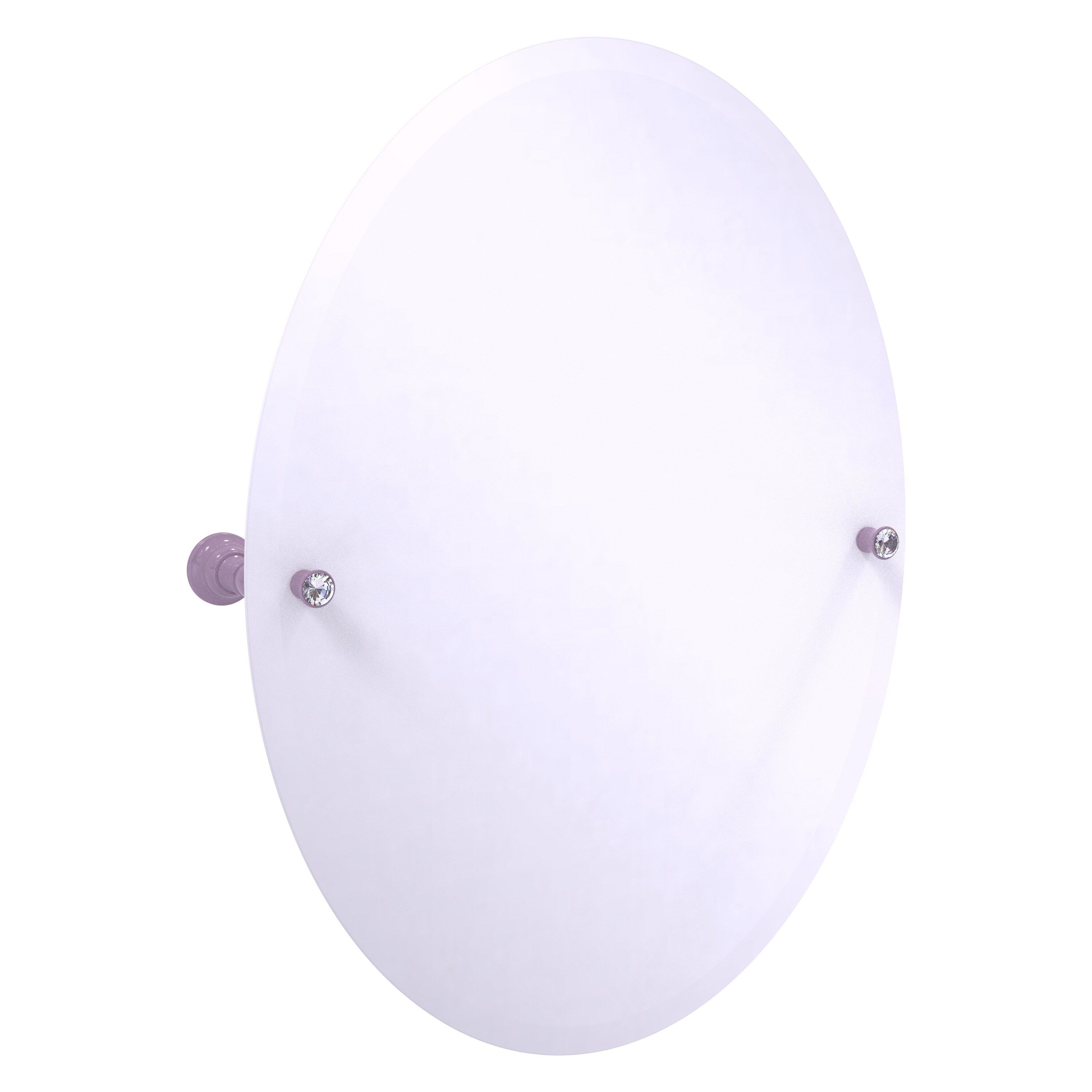 Allied Brass Carolina Crystal Collection Frameless Oval Tilt Mirror with Beveled Edge