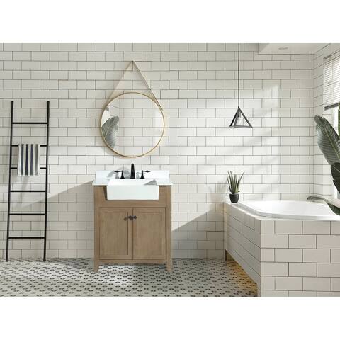 Sally 30" Bathroom Vanity, Weathered Fir Finish