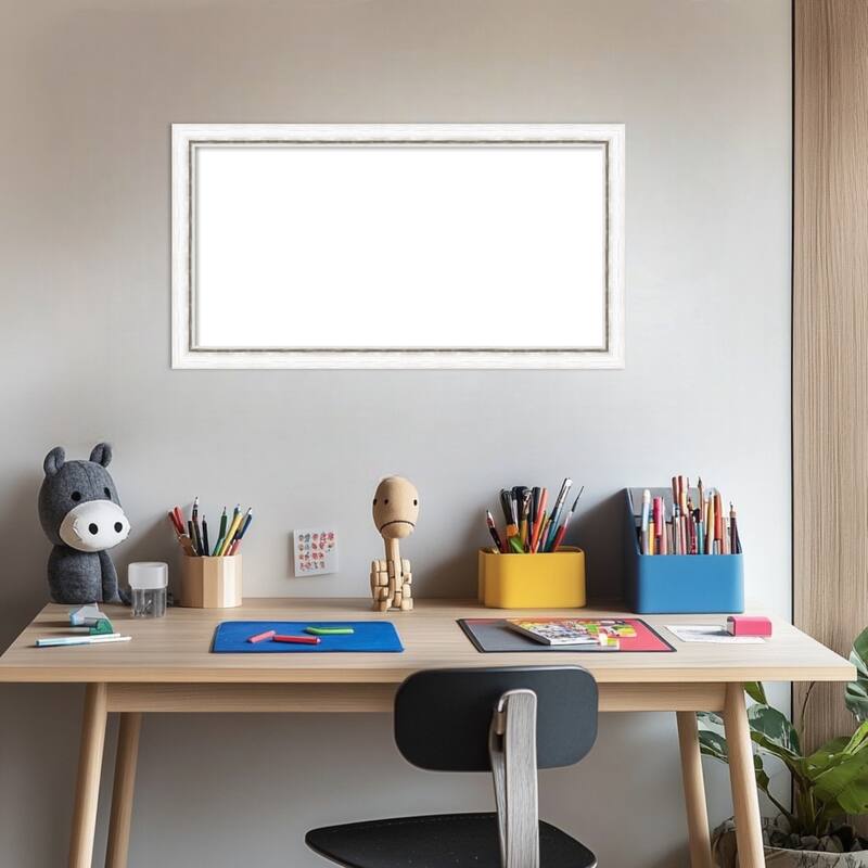 Amanti Art Morgan White Blue Framed Dry Erase Magnetic Board