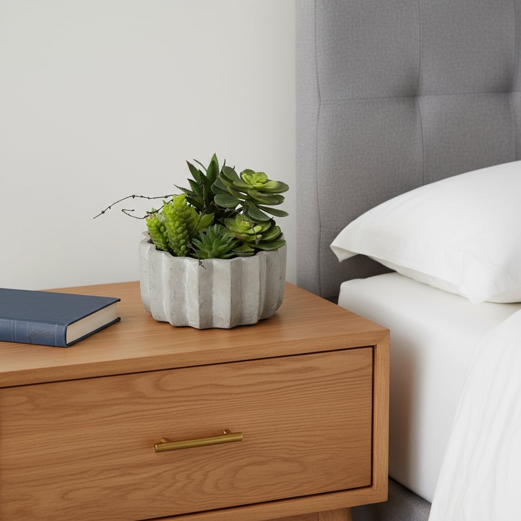 HomeRoots 8" Green Artificial Succulents in a Gray Planter - 7.00 in. x 7.87 in. x 7.00 in.