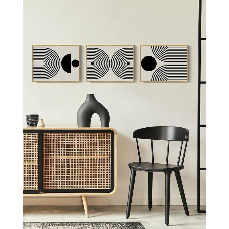 Black Abstract Wall Art Geometry Minimalist