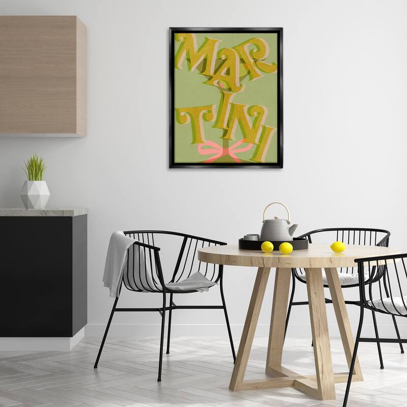 Stupell Classic Retro Martini Framed Floater Canvas Wall Art Design By Lil' Rue