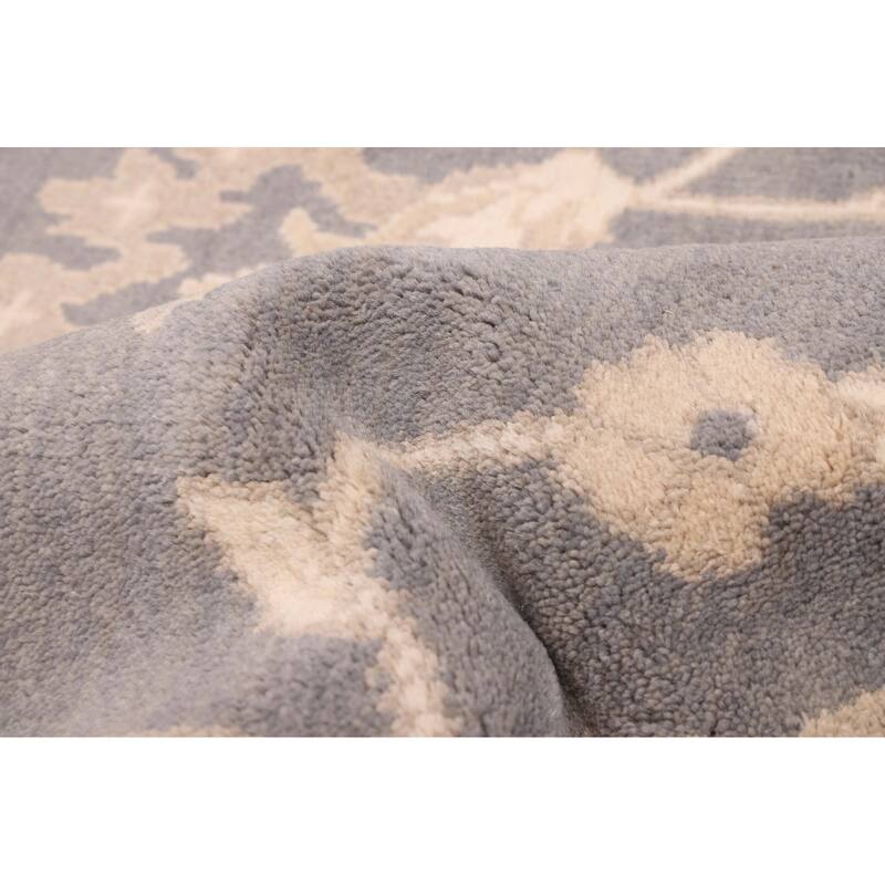 ECARPETGALLERY Hand-knotted Royal Oushak Dark Grey Wool Rug - 9'2 x 11'10