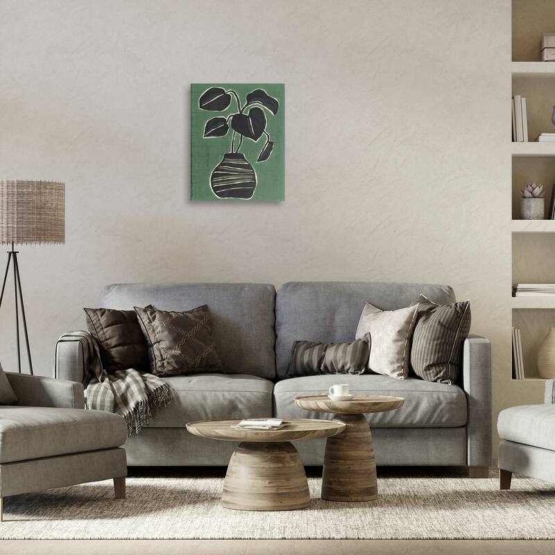 Stupell Green Hued House Plant Canvas Wall Art Design By June Erica Vess