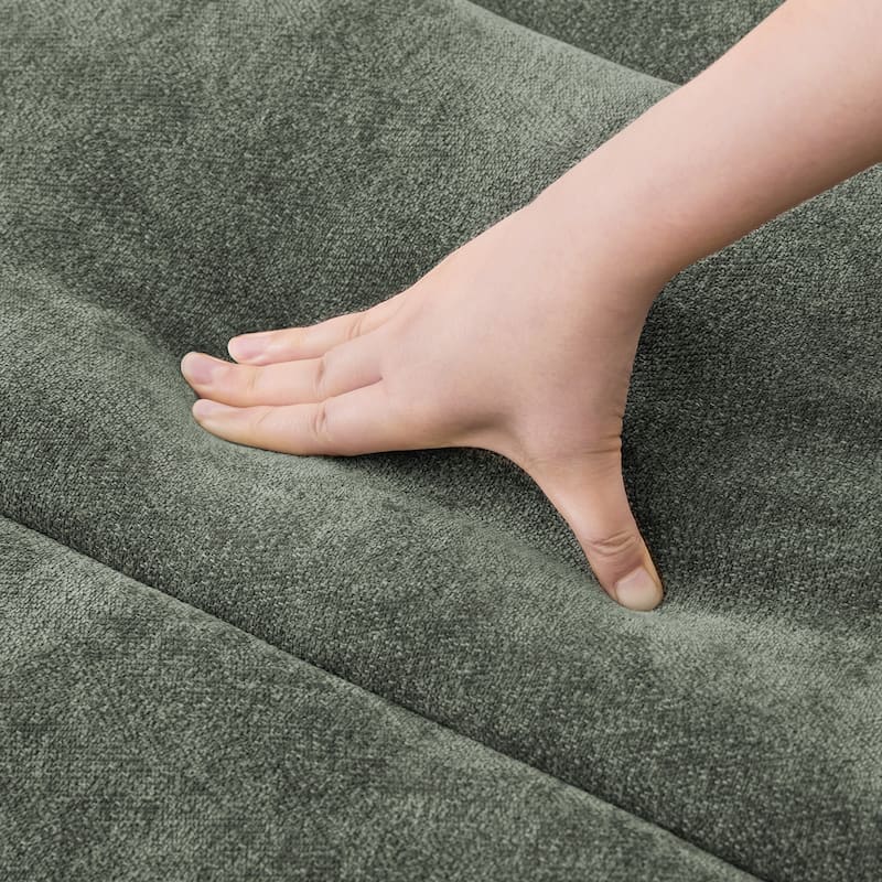 87-in Modern 3-Seater Upholstered Sofa Couch Chenille Design for Living Room