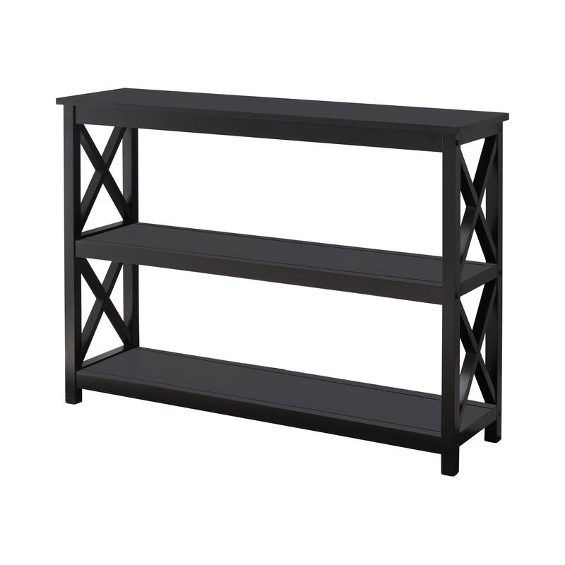 Contemporary 2 Shelves Black Console Table