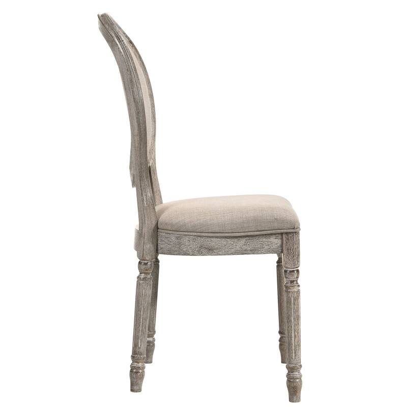 Tan and Salvaged Light Oak Side Chairs (Set of 2) - Tan