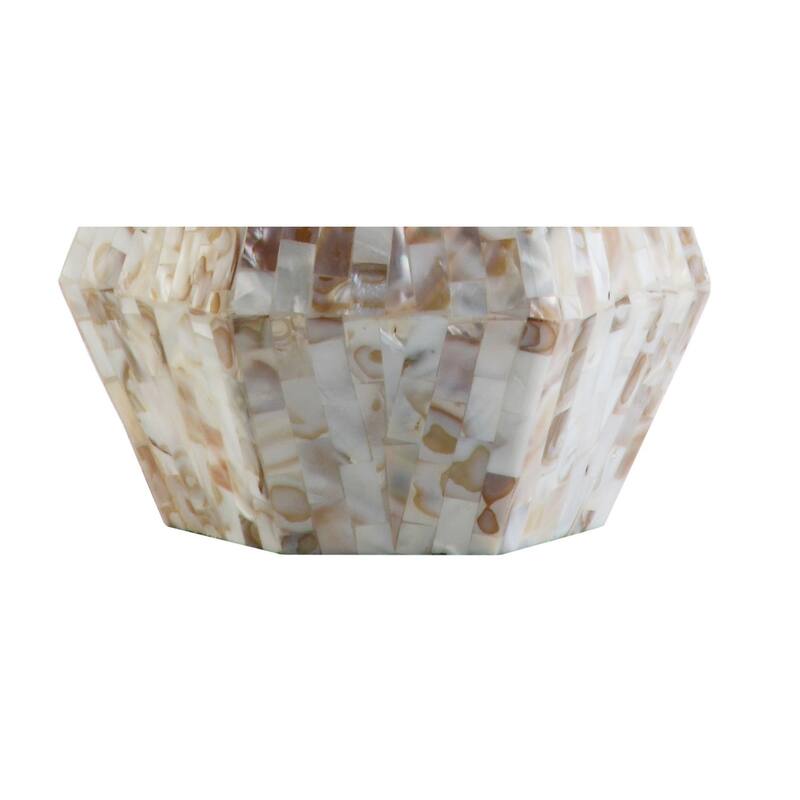 JONATHAN Y Jocelyn 21" Seashell LED Table Lamp, Natural Ivory (Set of 2)