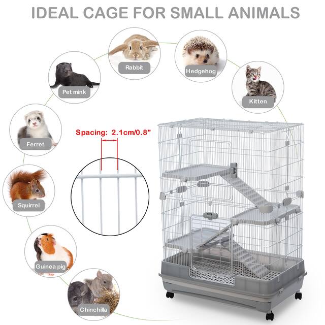 Small Animal Metal Cage Height Adjustable