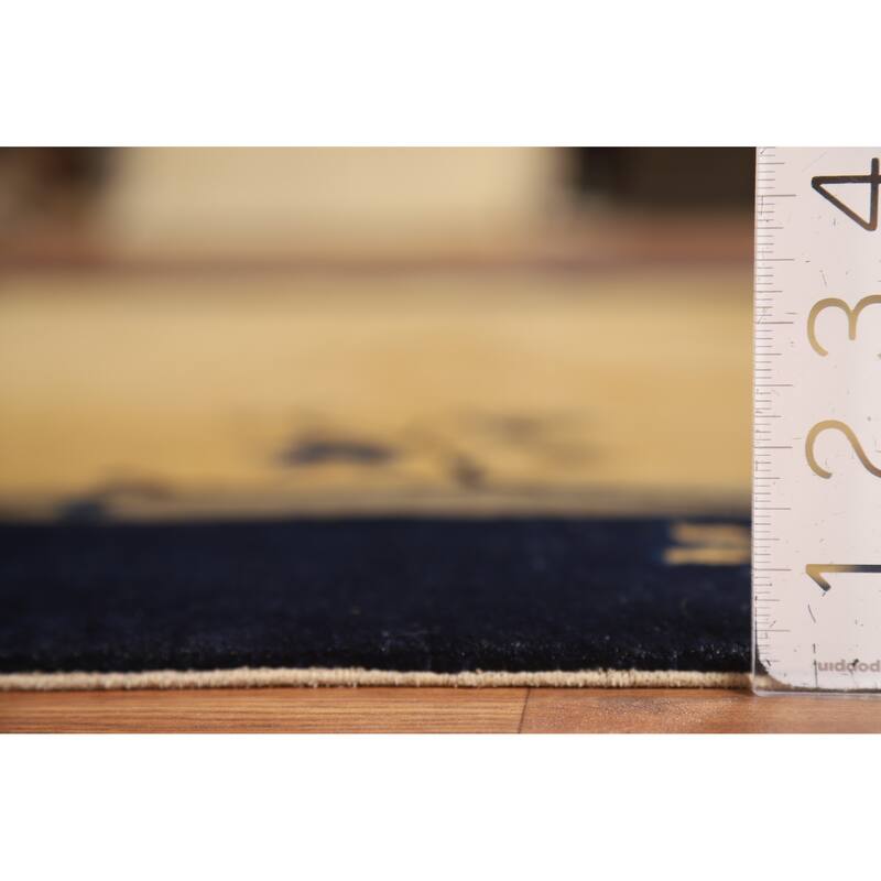 Vegetable Dye Art Deco Chinese Vintage Rug Hand-Knotted Wool Carpet - 6'0"x 11'8"