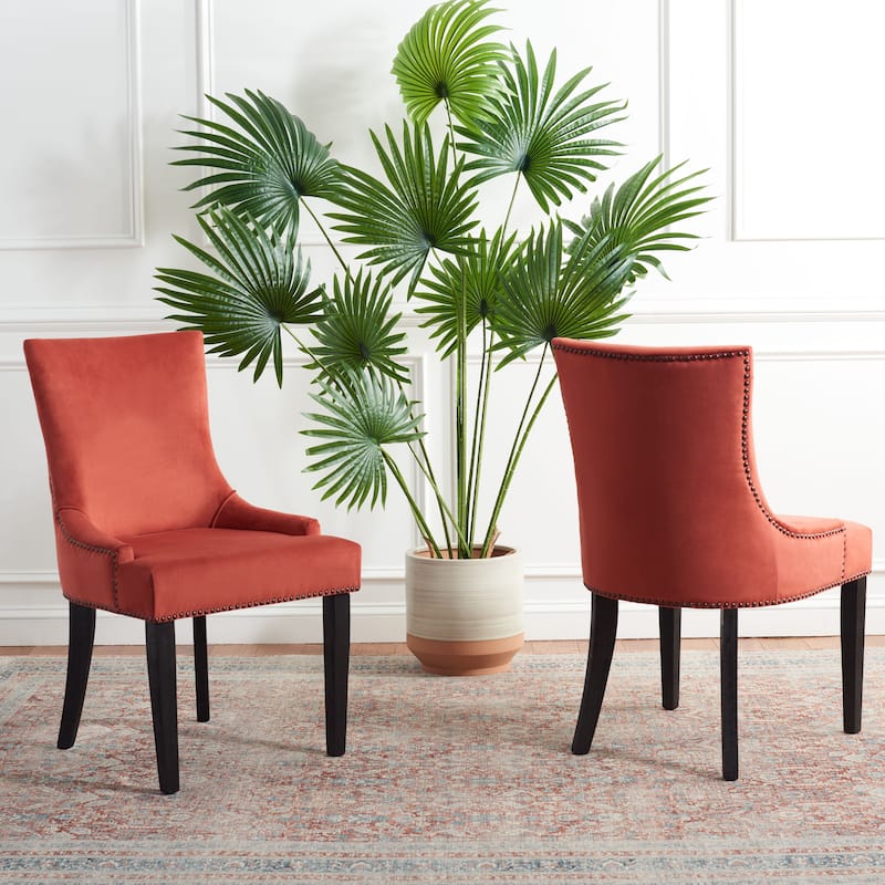 SAFAVIEH Lester Dining Chair (Set of 2) - 24"W x 25"D x 39"H - Rust - Set of 2