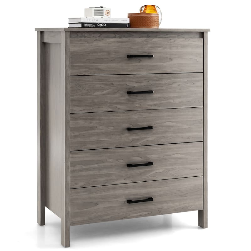 5-Drawer Dresser Multipurpose Clothes Organizer Chest of Drawers - Natural