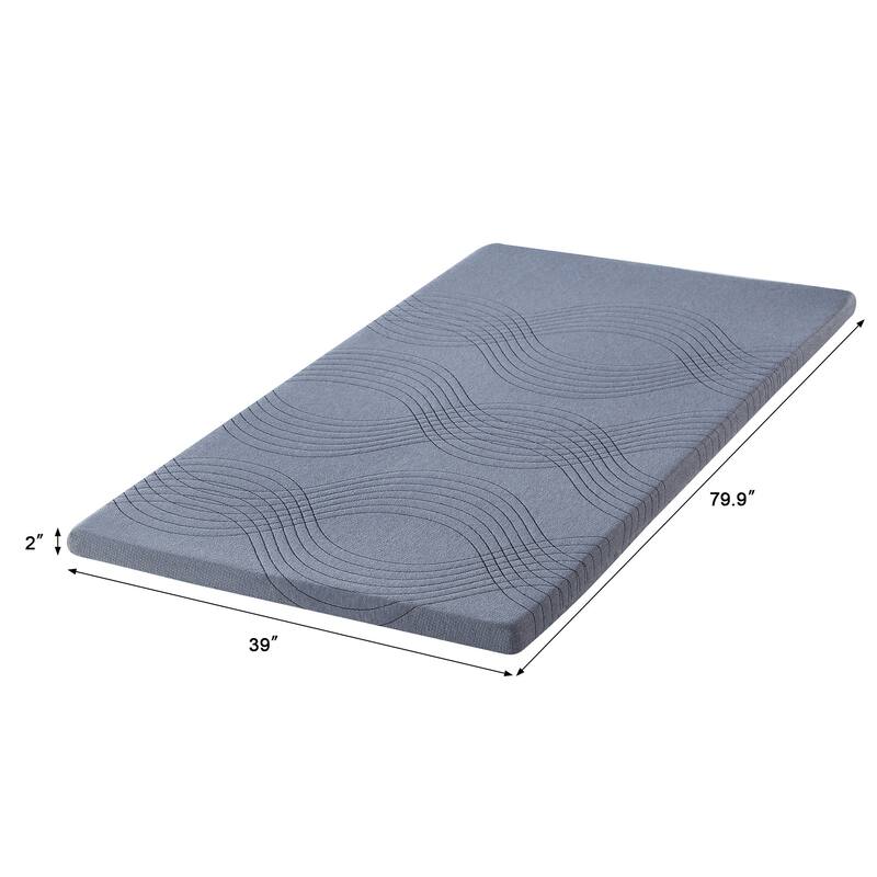 Javlergo 2 Inch/4 Inch Mattress Topper, Comfort Memory Foam Bed Topper with Removable Washable Cover, Gray - N/A