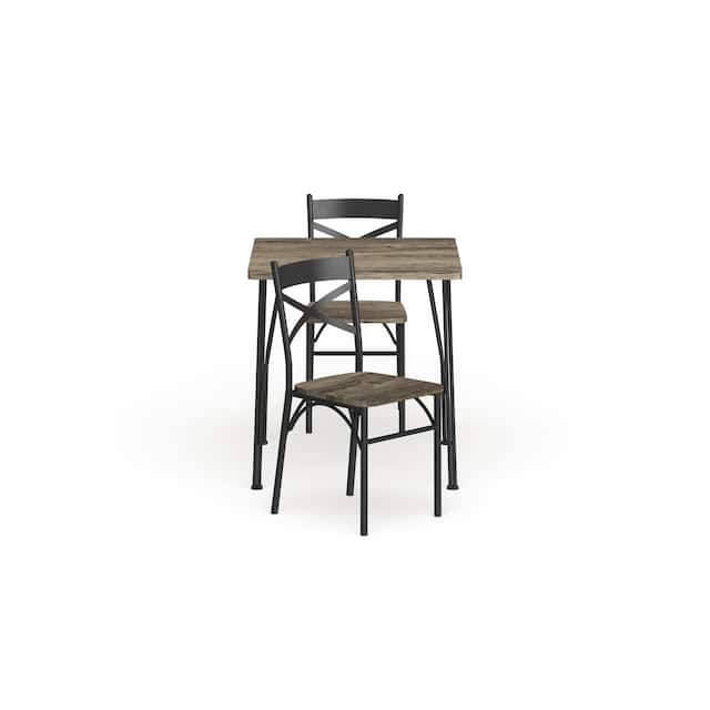 Furniture of America Zath Industrial 3-piece Metal Compact Dining Set
