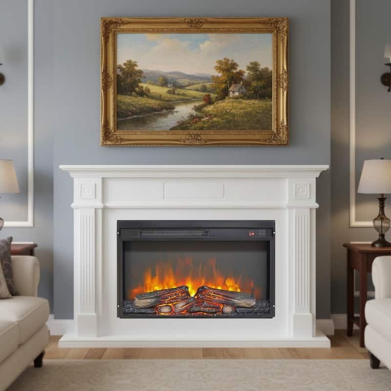 23-inch Electric Fireplace Insert w/1400W Electric Heater