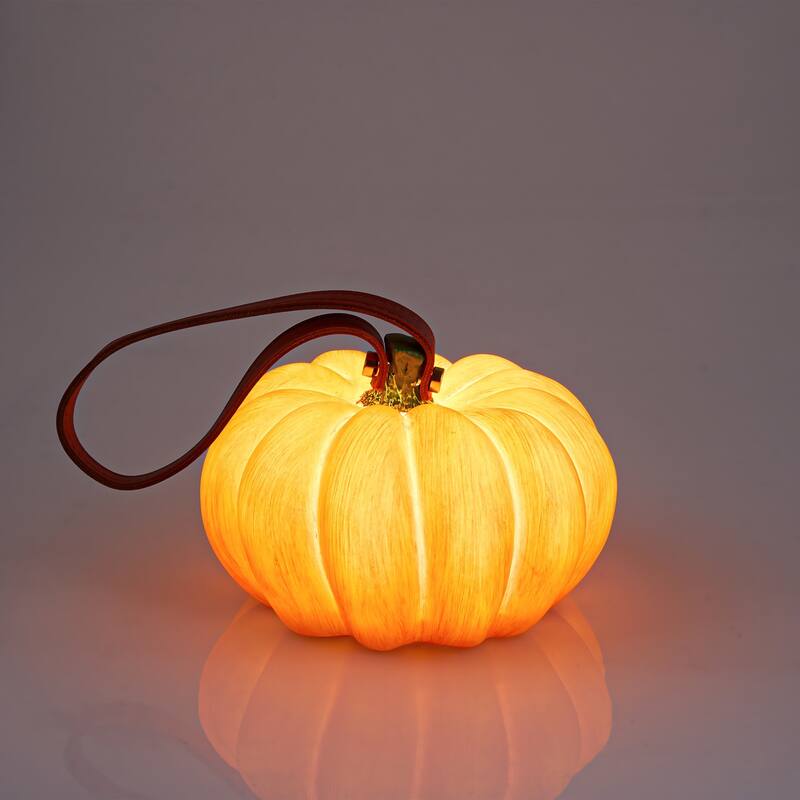 7" Pumpkin Lamp Decor for Outdoor, Halloween - 7 inch - 7 inch