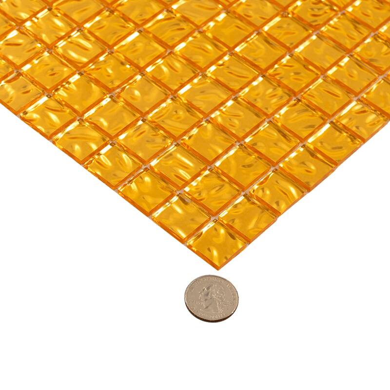Apollo tile 12" x 12" Altin Glossy Shimmer Gold Glass Tile (20 sq ft/case) - 20 Pack