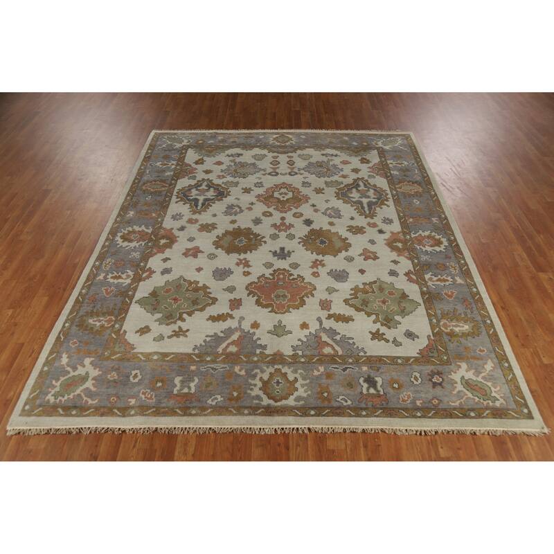 Oushak Indian Area Rug Hand-Knotted Transitional Wool Carpet - 8'1" x 9'11"