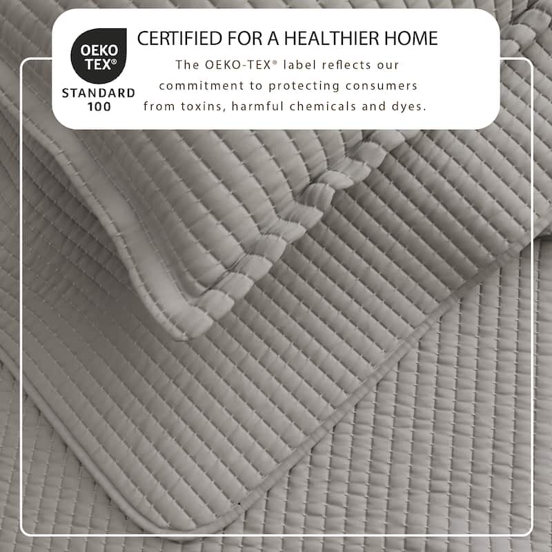 Linery & Co. Detailed Channel Stitch Quilt Set With Shams.