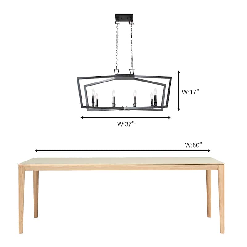 Tarake Modern Farmhouse Island Chandelier 8-light/ 1-light Black Candle Adjustable Lights