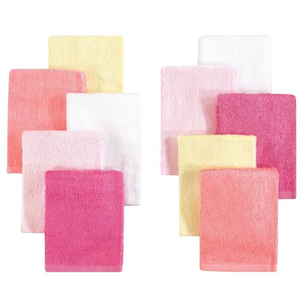 slide 1 of 1, Little Treasure Baby Girl Rayon from Bamboo Luxurious Washcloths, Pink Yellow 10-Pack, One Size - Pink Yellow 10-Pack - One Size One Size - Pink Yellow 10-Pack