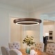 preview thumbnail 17 of 26, Modern 24" Walnut LED Wood Chandelier Ring Chandelier for Living Room Foyer W23.62"-1 Ring