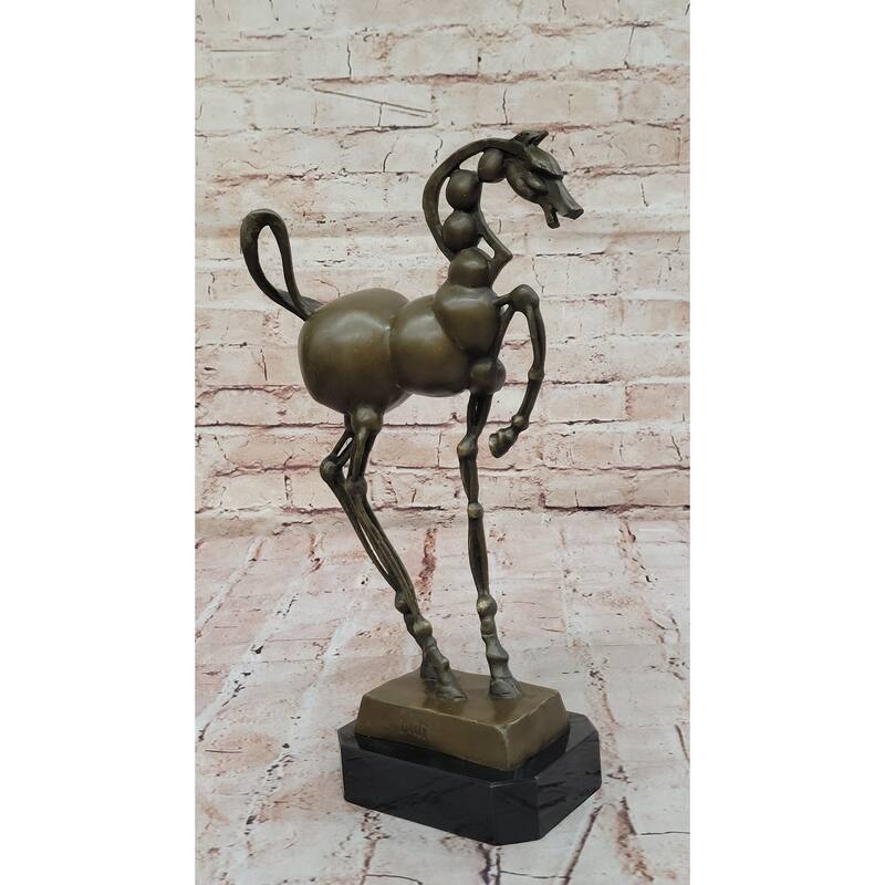 Surreal Abstract Imitative Horse Sculpture – Modern Equestrian Art On Marble Base After Salvador Dali