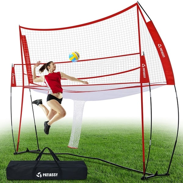 slide 2 of 11, Professional Volleyball Training Equipment Net for Indoor and Outdoor - 14x11ft