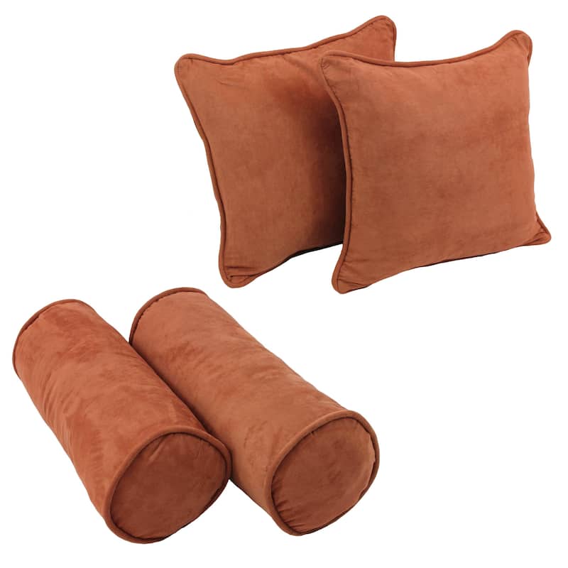 Blazing Needles Microsuede Throw Pillow Set (Set of 4) - Spice
