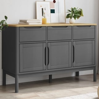 vidaXL Sideboard FLORO 44.9"x16.9"x29.1" Solid Wood Pine - 44.9" x 16.9" x 29.1"