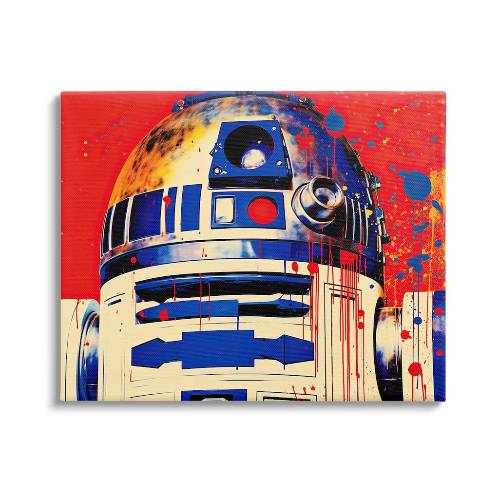 Stupell Urban Paint Splatter Robot Canvas Wall Art Design by Birch&Ink