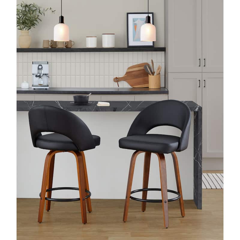 Renee Upholstered 26" Fixed-Height Counter Stool - Set of 2