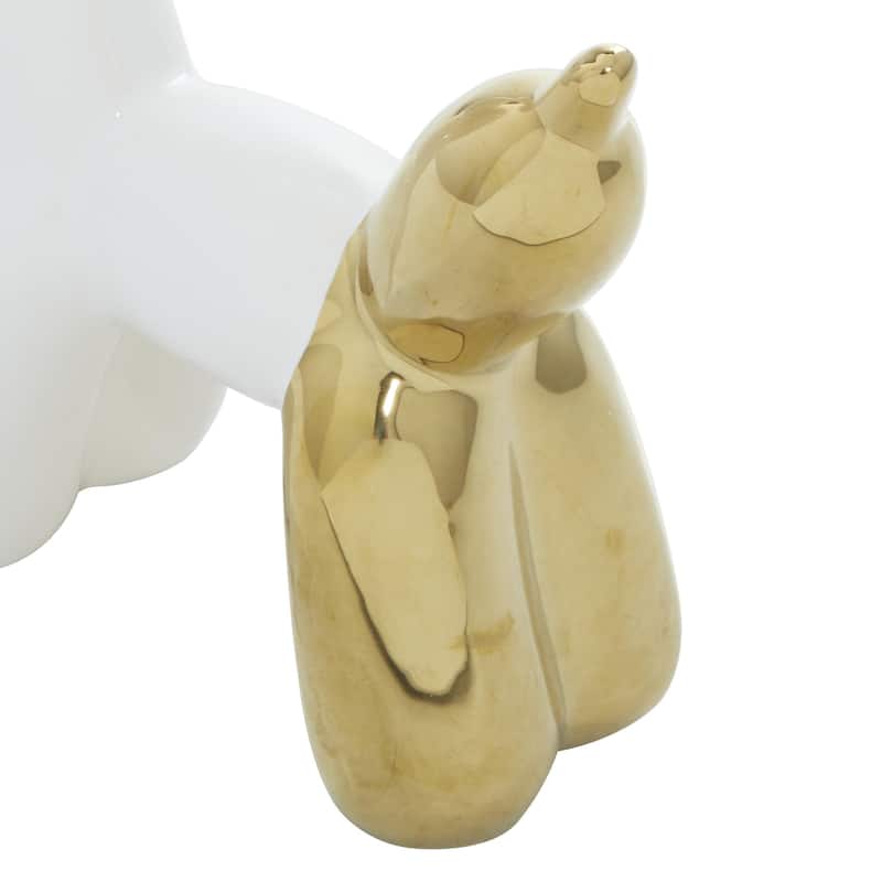 CosmoLiving by Cosmopolitan Ceramic Balloon Dog Decorative Sculpture - Gold or White