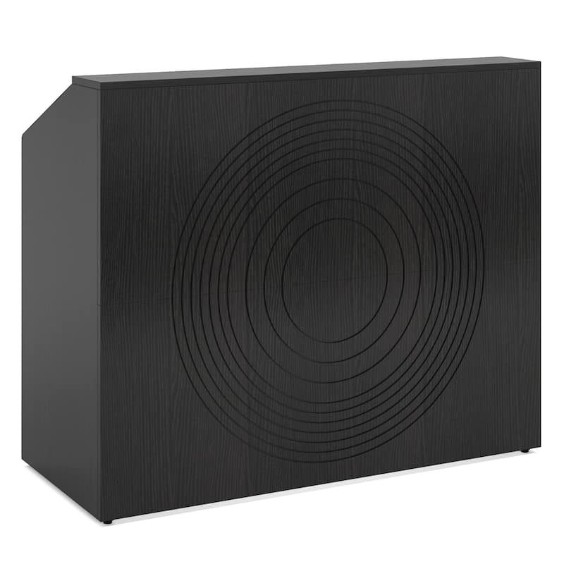 47" Modern Black Reception Desk with Counter, Front Desk Table