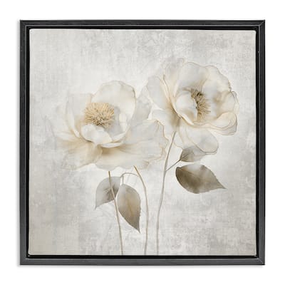 Stupell Contemporary Muted Blossoms Framed Floater Canvas Wall Art Design By Irene Weisz