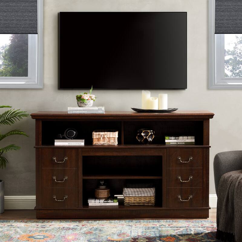 Mid Century Modern TV Stand & Entertainment Center - Espresso