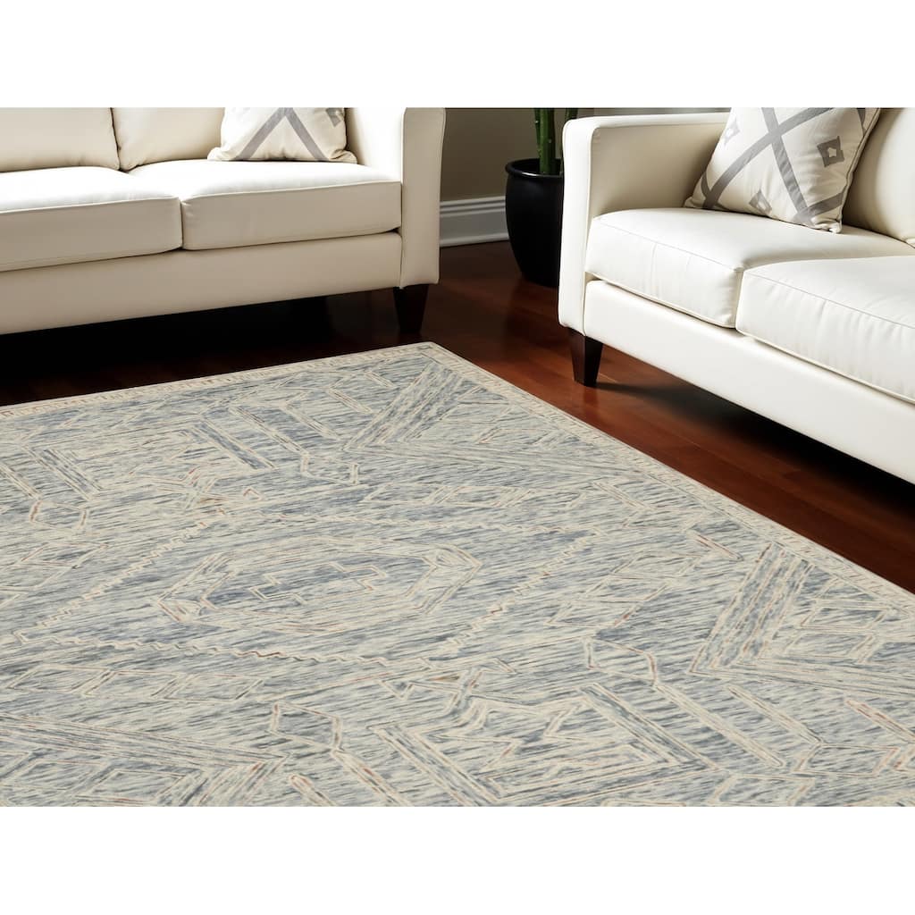 Duhe Power Loomed Geometric Modern Soft Area Rug By HomeRoots - 126' X '96' X '0.5