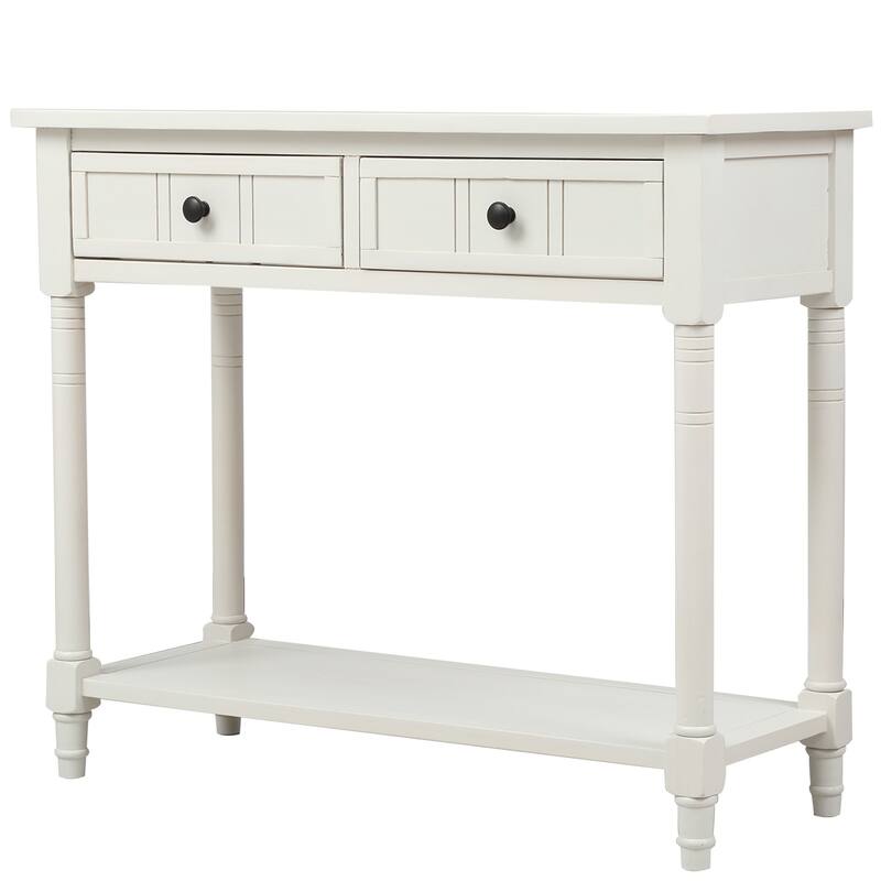 Daisy Series Wood Console Table with Two Drawers and Shelf - 13.80 x 35.43 x 29.90