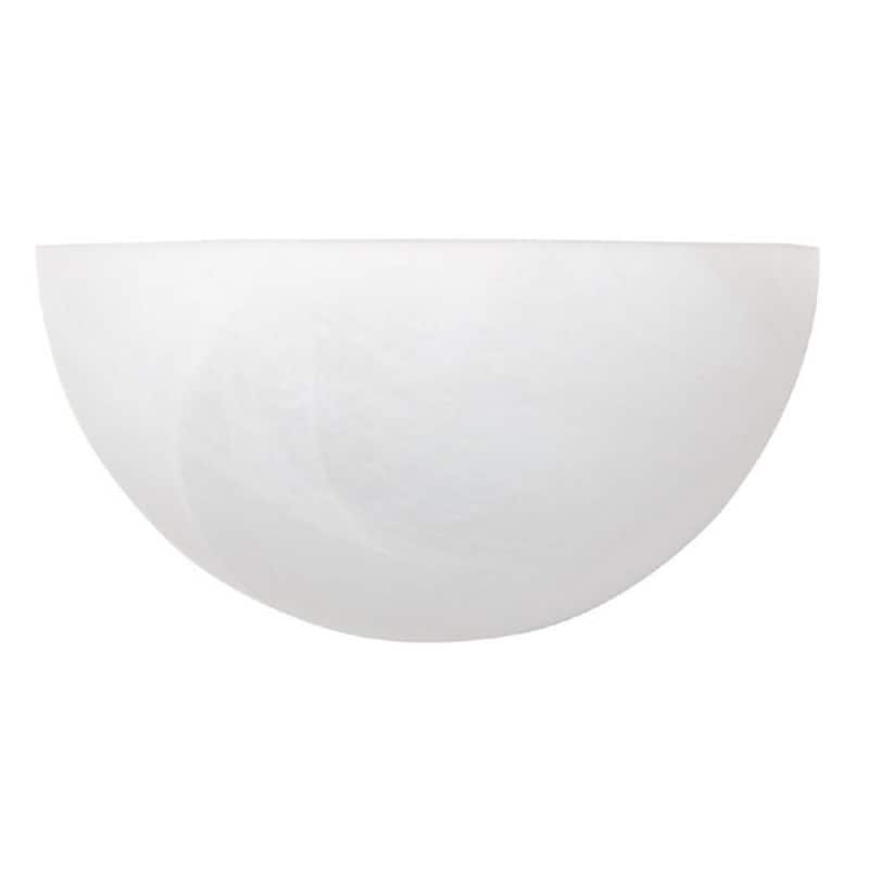 Crescent 1-light Matte White Wall Sconce w/ White Faux Alabaster Glass