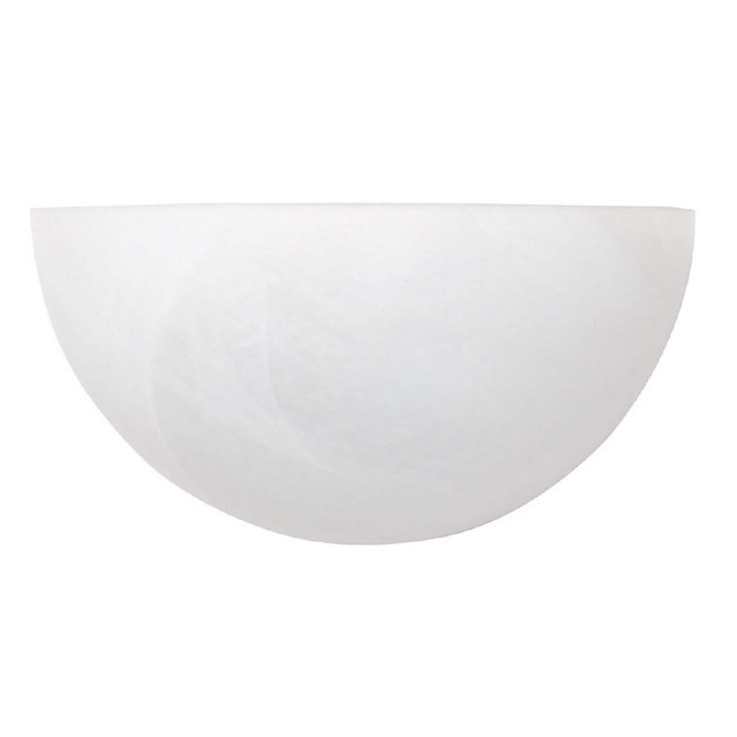 Crescent 1-light Matte White Wall Sconce w/ White Faux Alabaster Glass