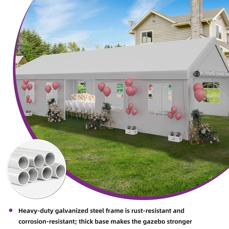 Outdoor White Canopy Tent Party Tent with Windows