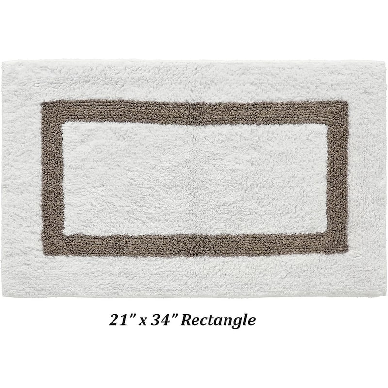 Better Trends Hotel Collection in Race Track 100% Cotton Super Absorbent Reversible Double Sided Machine Washable Bath Mat Rug