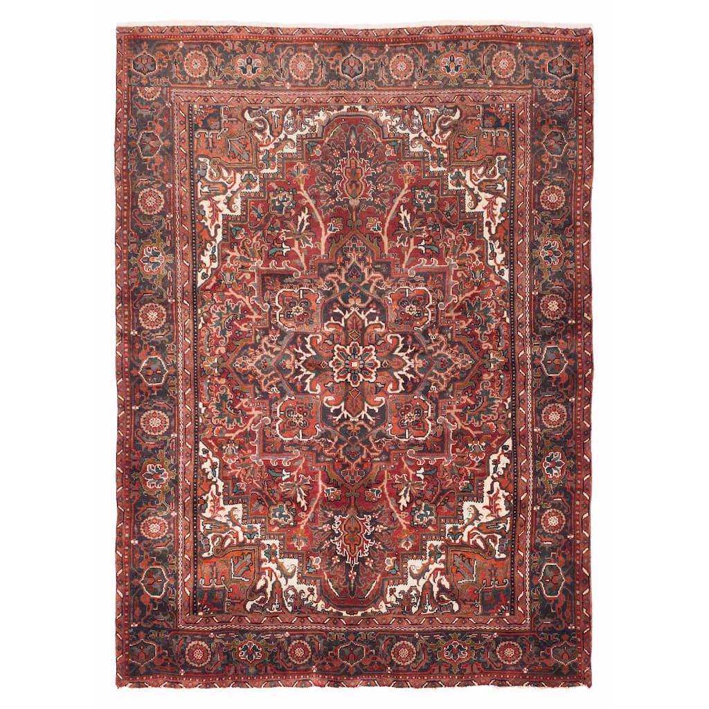ECARPETGALLERY Hand-knotted Sarabi Red Wool Rug - 7'1 x 9'9