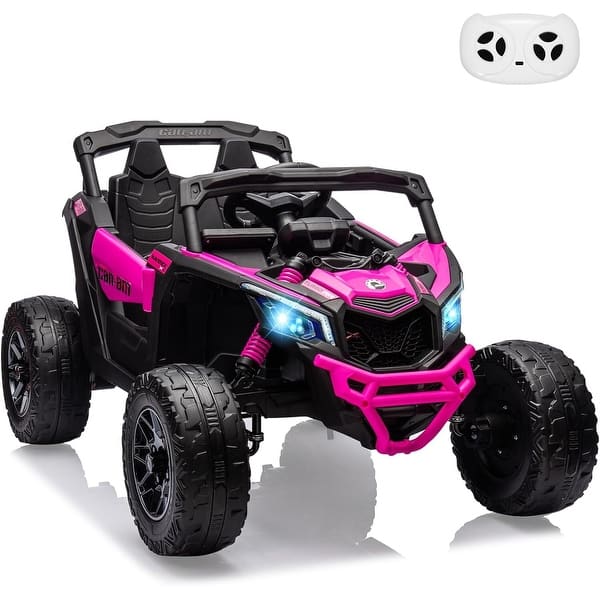 slide 2 of 49, 12V Licensed Can-Am Electric Off-Road Utv Car for Kids Rose