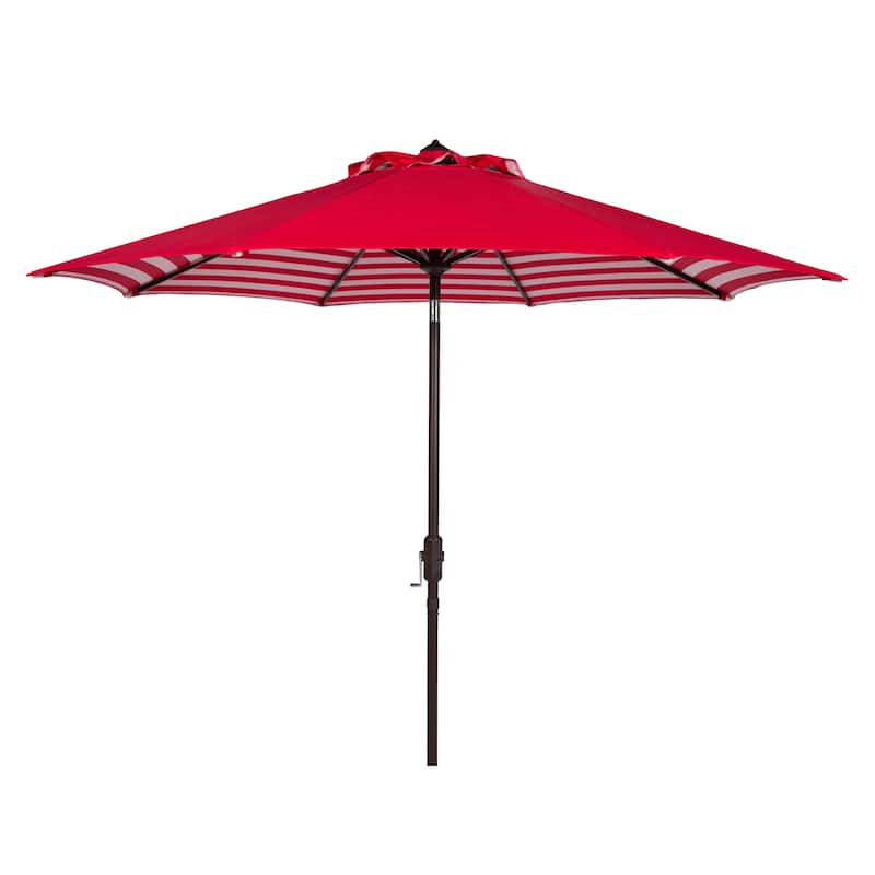 SAFAVIEH Hadire Inside Out Striped 9 Ft Crank Outdoor Umbrella