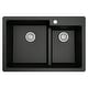 preview thumbnail 23 of 60, Karran 33" Top Mount Large/Small Bowl Quartz Kitchen Sink Kit - 33" x 22" x 9"