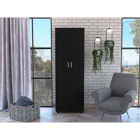 London Twin Door Armoire, with Hanging Rod and Cubbies